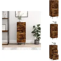 vidaXL Dressoir - Dressoirs - Opbergkast - Wandkast - Dressoir 34,5x34x90 cm bewerkt hout gerookt eiken