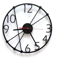 Decorizzly Gent Serie - Wandklok - Zwart - Staal - 40cm
