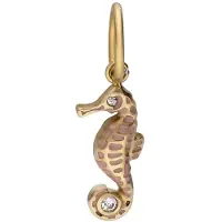 Lucardi - Dames Stalen goldplated bedel zeepaard - Hanger - Staal - Goudkleurig