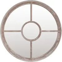 vidaXL Tuinspiegel rond 40x4 cm ijzer zandkleurig