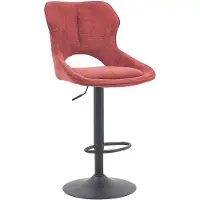 Huisenthuis.nl Barkruk Orin Rood - Stof - Set van 2 - Geschikt voor kookeiland - Draaibaar - Met rugleuning - In hoogte verstelbaar - Zithoogte 86 - 65 cm - Zitdiepte 45 cm