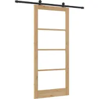 vidaXL Schuifdeur ORKDAL 93 x 211 cm Massief grenenhout en glas