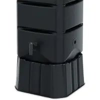 Ren Waterton - Regenton - Watertank - 130 x 37 cm met Voet - met Kraan en Veiligheidsgordel - 120 L - Zwart - 37cm x 37cm x 130cm; 6.71 kg