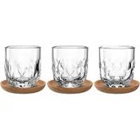 Leonardo GOCCE Koffieglas 220ml - set van 3 glazen - Met onderzetters