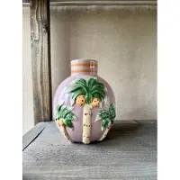 Life Deco Vase Palm Tree Dolomite Pink 14x13x16cm