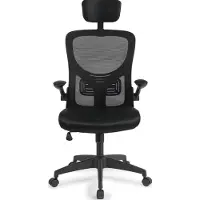 Lifa Living Bureaustoel Liverpool - 116,5-126,5 x 63 x 60,5 cm - Zwart