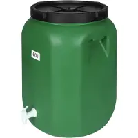 Ren Waterton - Regenton - Watertank - met Kraanwaterbus - met Dekselbus - 60L - Groen - 42cm x 42cm x 65cm; 2 kg