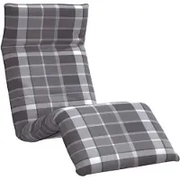 vidaXL Opvouwbare ligstoel Grijs Geruit Patroon 175x54x8,5 cm Oxford Stof