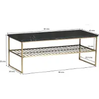LivingFurn salontafel dian goud 40x90x35 marmer