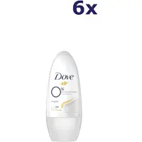 Dove Original 0% Aluminium Deo Roller Tray 6 X 50 Ml