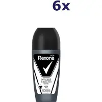Rexona Deo Roller Men - Invisible On Black & White Clothes - 6 x 50 ml