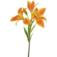 Easyplants | Kunstbloem Aziatische Lelie 66 cm oranje | Zijde | Nepbloemen | oranje | Onderhoudsvrij | Kant-en-klaar