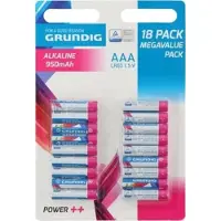 Grundig Alkaline Batterijen AAA/LR03 - Voordeelverpakking 18 Stuks - Batterijen 950mAh/1.5 V