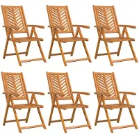 vidaXL Tuinstoel 6 pcs Bruin 57 x 72 x 109 cm Massief Acacia Hout