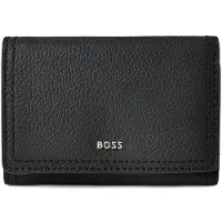 BOSS Lenah Portemonnee Leder 12.5 cm zwart
