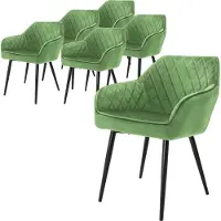 ML-Design Set van 6 eetkamerstoelen Amino velvet | fluweel groen 60x80x63 cm eetkamerstoelen | NADUVI