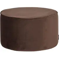 Woood Sara Poef Hoog 36xØ60 cm - Velvet - Donkerbruin