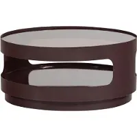 Woood Sero Salontafel - Metaal/Glas - Bruin - 32x70x70