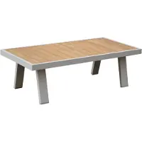 AVH-Collectie Lola lounge tuintafel 121x60xH39 cm aluminium latte - teak