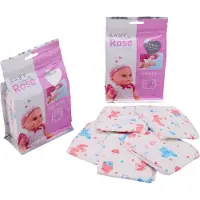 PADU Luierdoekjes Baby Rose, 13 x 20 cm, katoen, roze/blauw, 5-delig