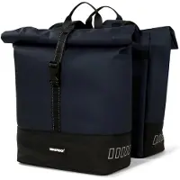 URBAN PROOF Gerecyclede Rolltop dubbele fietstas, 38 liter, 30 x 15 x 42 cm - Blauw