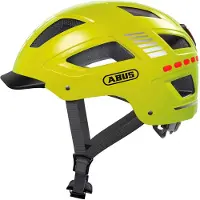 ABUS Fietshelm HYBAN 2.0 LED signal yellow M - 52-58 cm - geel - Geschikt voor gebruik op elektrische fietsen - stadsfietsen - 400 g