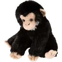 Wild republic knuffel aap junior 20 cm pluche zwart/bruin