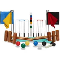Ubergames Origineel Engelse Tuin Croquet set, 6 persoons-Croquet draag Tas