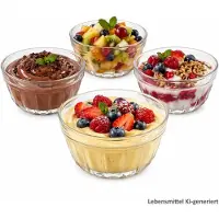 MamboCat 4-delige set CHIA dessertkom met reliëf van glas – YE9000540