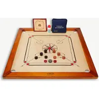 Ubergames Carrom, Officiële 74x74 cm maat - met Draagtas - Prachtig afgewerkt - Kwaliteit & Klasse - Profi - ECO India