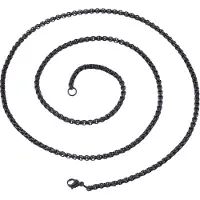 LGT JWLS LGT Jewels schakel ketting Edelstaal Venetiaans Zwart - 4mm - 66cm