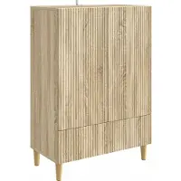 vidaXL Dressoir met lade Sonoma Eiken 66 x 34,5 x 95 cm Bewerkt hout