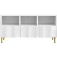 vidaXL TV Kast 102 x 34,5 x 50 cm Hoogglans Wit Bewerkt hout