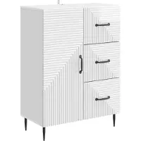 vidaXL Dressoir Hoogglans Wit 66 x 34,5 x 89,5 cm Bewerkt hout