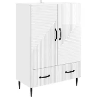 vidaXL Dressoir met lade Hoogglans Wit 66 x 34,5 x 95 cm Bewerkt hout