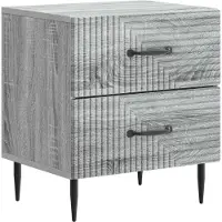 vidaXL Nachtkastje 2 st Grijs sonoma 43 x 34,5 x 47,5 cm Bewerkt hout