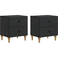 vidaXL Nachtkastje 2 st Zwart 43 x 34,5 x 48 cm Bewerkt hout