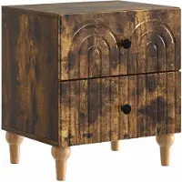 vidaXL Nachtkastje Gerookt eiken 43 x 34,5 x 48 cm Bewerkt hout