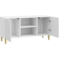 vidaXL TV Kast Hoogglans Wit 102 x 34,5 x 50 cm Bewerkt hout