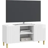 vidaXL TV Kast 102 x 34,5 x 50 cm Hoogglans Wit Bewerkt hout