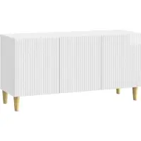 vidaXL TV Kast Hoogglans Wit 99 x 34,5 x 50 cm Bewerkt hout