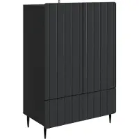 vidaXL Dressoir met lade Zwart 66 x 34,5 x 97 cm Bewerkt hout