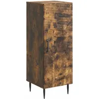 vidaXL Dressoir Gerookt eiken 33 x 34,5 x 89,5 cm Bewerkt hout