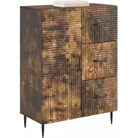 vidaXL Dressoir Gerookt eiken 66 x 34,5 x 89,5 cm Bewerkt hout