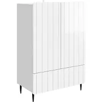 vidaXL Dressoir Hoogglans Wit 66 x 34,5 x 97 cm Bewerkt hout