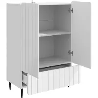 vidaXL Dressoir Hoogglans Wit 66 x 34,5 x 97 cm Bewerkt hout