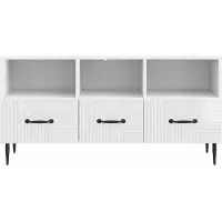 vidaXL TV Kast met lade Hoogglans Wit 102 x 34,5 x 50 cm Bewerkt hout
