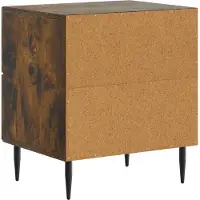 vidaXL Nachtkastje 2 st Gerookt eiken 43 x 34,5 x 47,5 cm Bewerkt hout