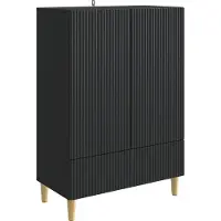 vidaXL Dressoir met lade Zwart 66 x 34,5 x 95 cm Bewerkt hout