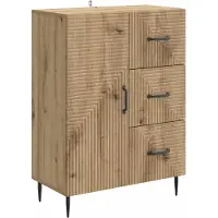 vidaXL Dressoir Artisanaal eiken 66 x 34,5 x 89,5 cm Bewerkt hout